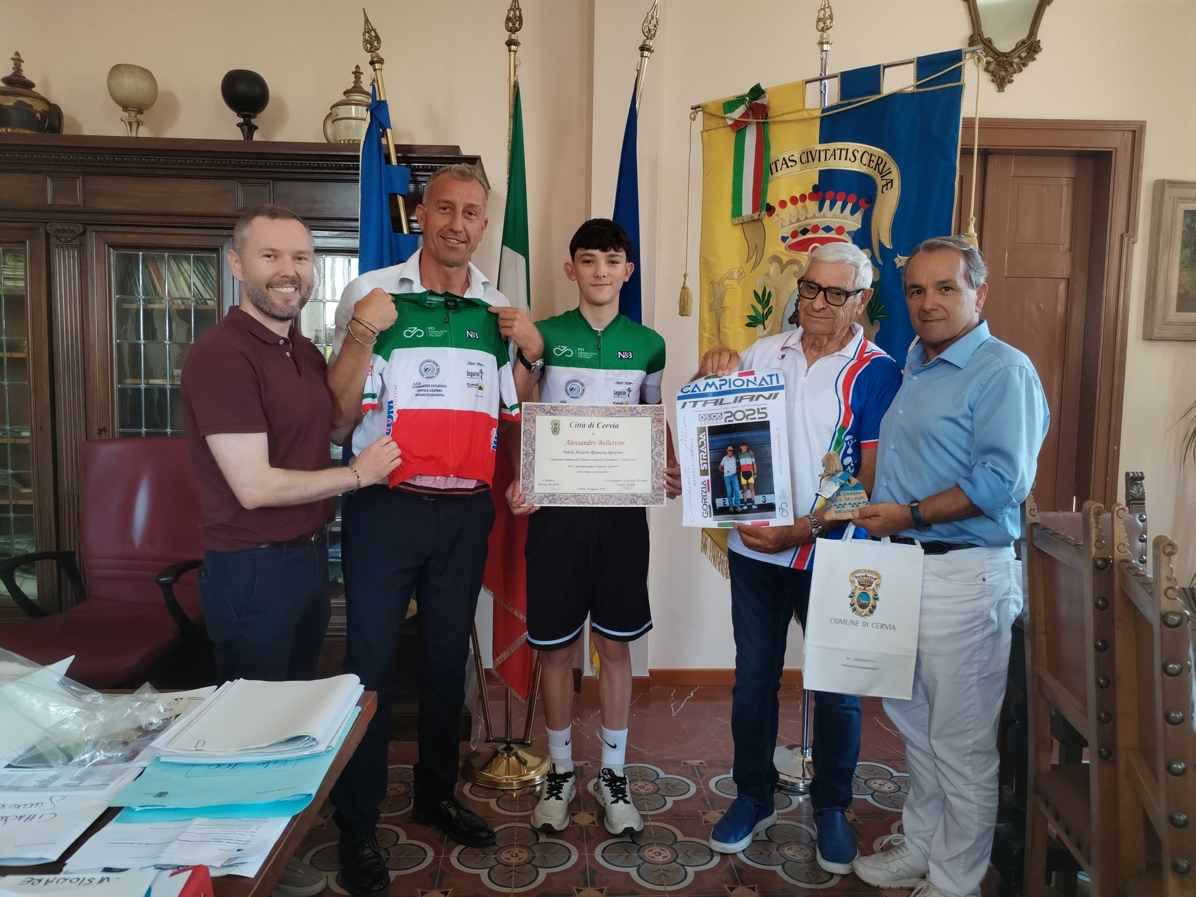 Il Sindaco e l’Assessore allo Sport incontrano il giovane campione Alessandro Bellettini