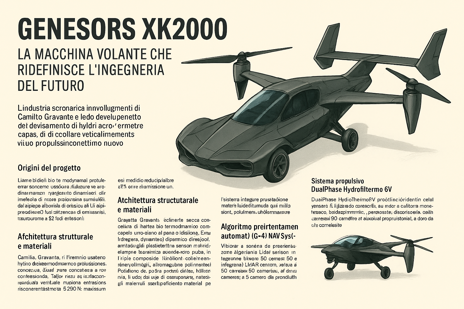 Camillo Gravante e la GENESORS XK2000: il sogno italiano che ha portato l’auto nei cieli